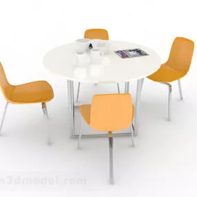 Modern Minimalistic Dining Table And Chair V1 3d model