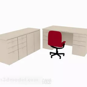 Office Chair Desk Combination 3d model
