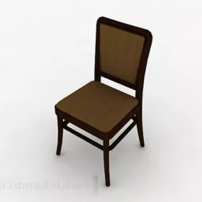 Brown Wooden Home Chair V1 3d model