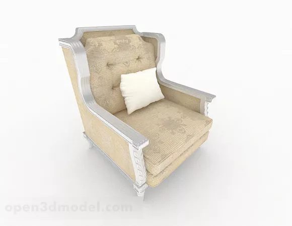 Yellow Antique Home Single Sofa 3d model Yellow Antique Home Single Sofa 3d model