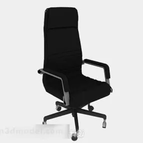 Black Leather Office Chair V2 3d model