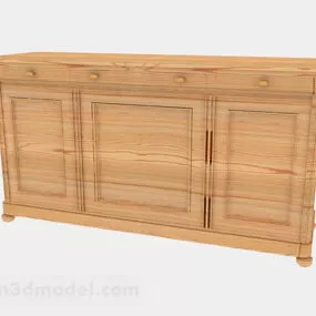 Yellow Wooden Porch Cabinet V1 3d model