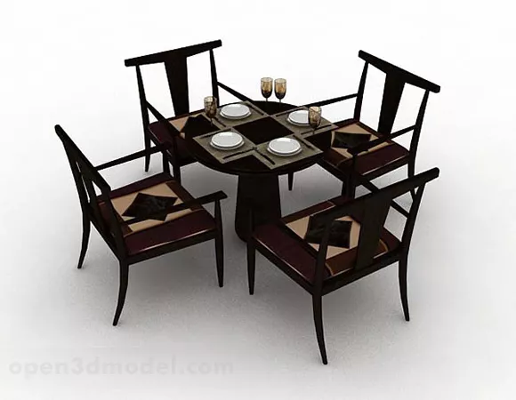 Chinese Dining Table Chair Set 3d model Chinese Dining Table Chair Set 3d model