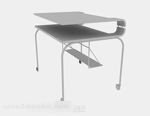 Gray Modern Office Desk 3d model Gray Modern Office Desk 3d model