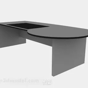 Gray Office Desk V4 3d model