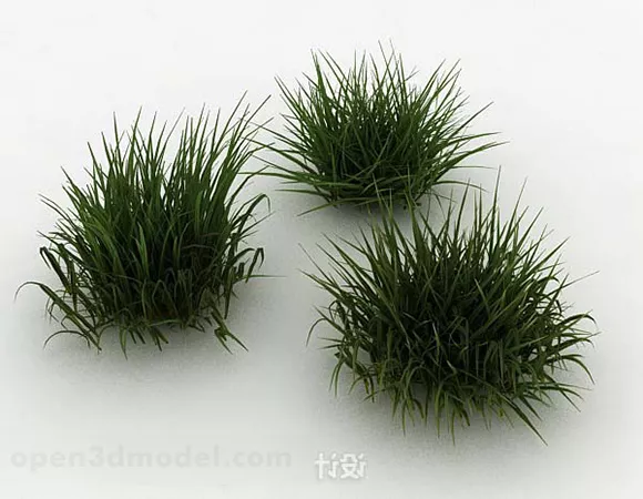 Realistic Yellow Grass Plant 3d model