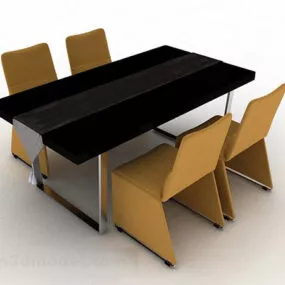 Modern Minimalistic Dining Table Chair Set V1 3d model