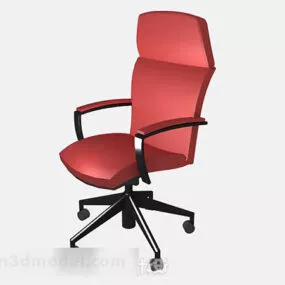 Red Office Chair V4 3d model