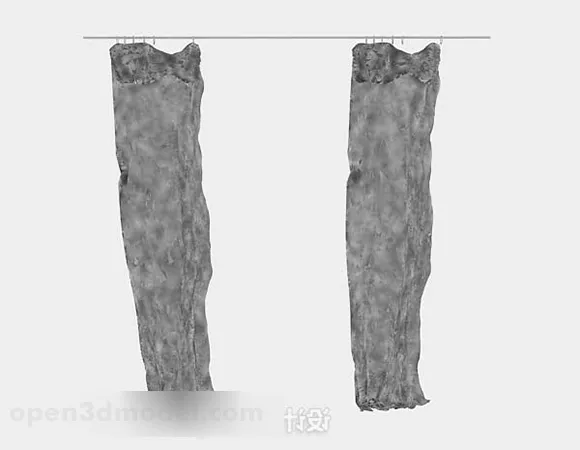 Gray Curtain V2 3d model Gray Curtain V2 3d model