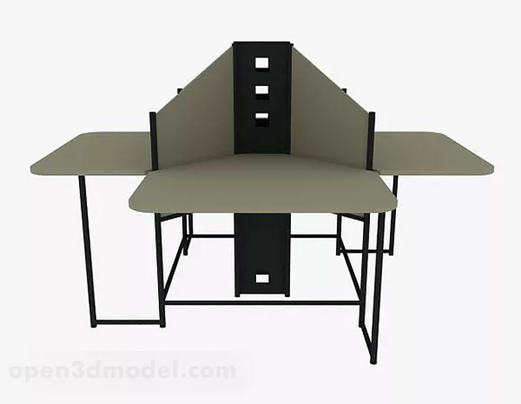 Brown Office Desk V1 3d model Brown Office Desk V1 3d model