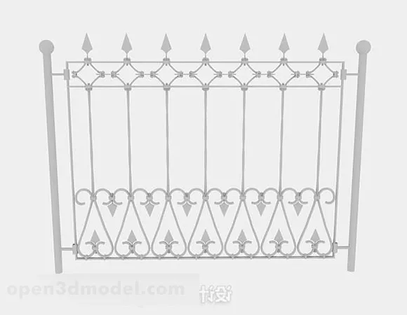 Gray Iron Railing 3d model Gray Iron Railing 3d model