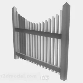 Gray Wooden Railing 3d model