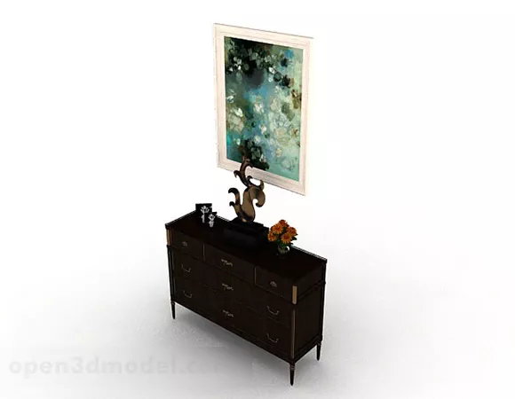 Wooden Decorative Office Cabinet 3d model Wooden Decorative Office Cabinet 3d model