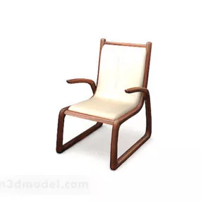 Wooden Simple Home Chair V1 3d model