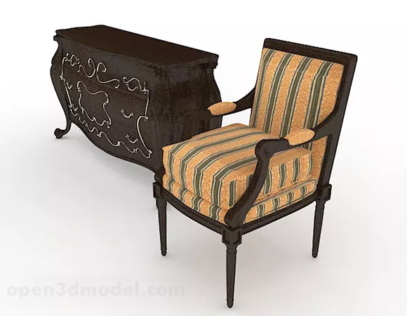 European Wooden Bedside Table V1 3d model European Wooden Bedside Table V1 3d model