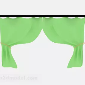 Green Curtain Lowpoly Furniture 3d model