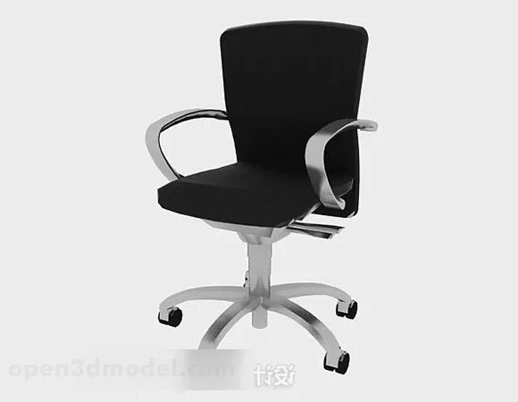 Black Leather Office Wheel Chair V1 3d model Black Leather Office Wheel Chair V1 3d model