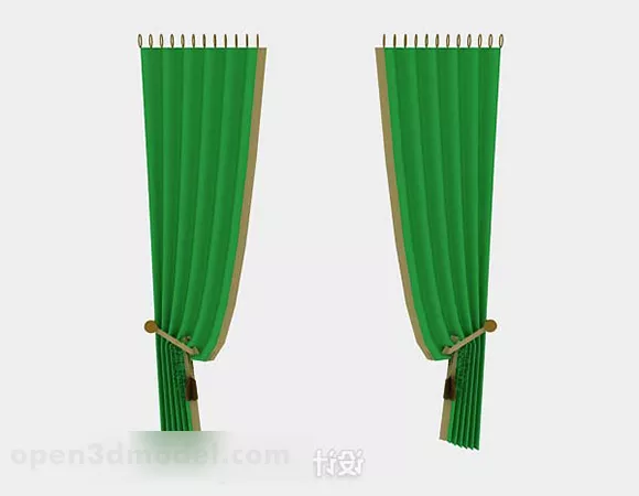 Green Curtain Lowpoly 3d model Green Curtain Lowpoly 3d model