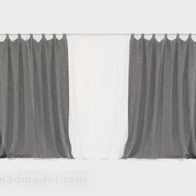 Gray Curtain Two Color 3d model