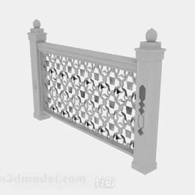 Classic Gray Railing 3d model