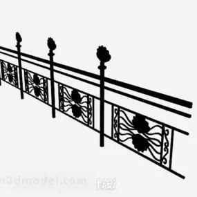 Black Iron Railing Decor 3d model
