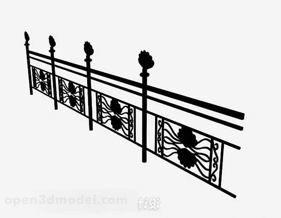 Black Iron Railing Decor 3d model Black Iron Railing Decor 3d model
