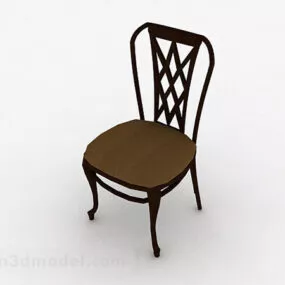 Wooden Brown Home Chair Design 3d model
