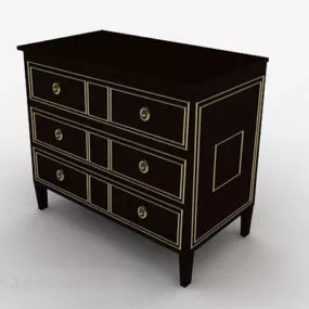 Brown Wooden Office Cabinet Design 3d model