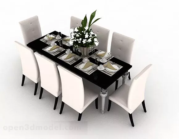 Simple Home Dining Table And Chair Design 3d model Simple Home Dining Table And Chair Design 3d model