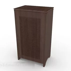 Brown Wooden Office Cabinet Design V1 3d model
