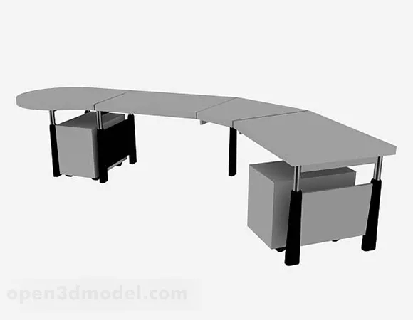 Gray Office Desk Design V2 3d model Gray Office Desk Design V2 3d model