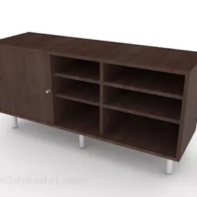 Brown Wooden Tv Cabinet Design V1 3d model