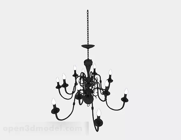 European Black Chandelier Design 3d model European Black Chandelier Design 3d model