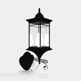 Black Garden Lamp Design 3d model