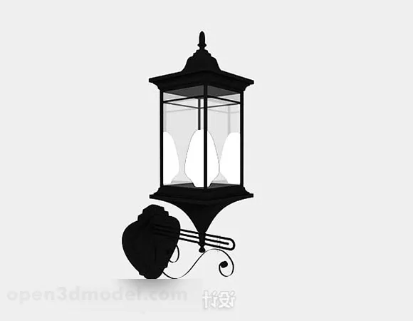 Black Garden Lamp Design 3d model Black Garden Lamp Design 3d model