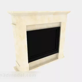 Yellow Fireplace Design 3d model