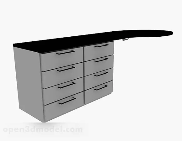 Gray Office Desk V7 3d model Gray Office Desk V7 3d model