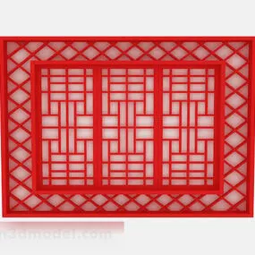 Chinese Style Red Partition V1 3d model