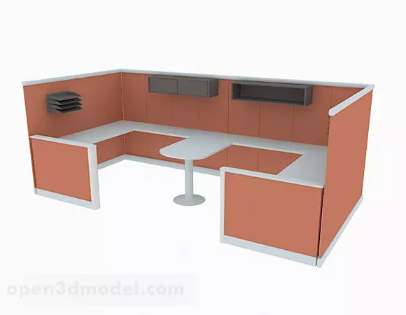 Orange Desk 3d model Orange Desk 3d model