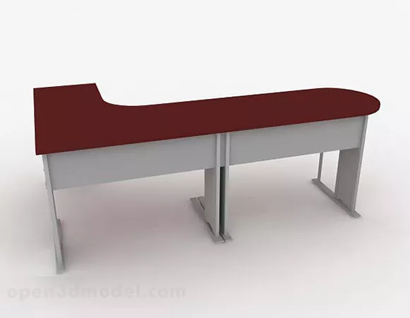 Red Office Desk V1 3d model Red Office Desk V1 3d model