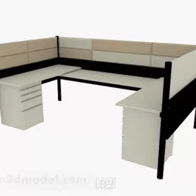 Brown Office Desk V2 3d model