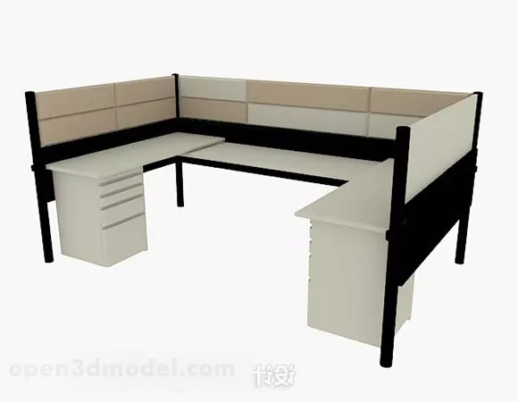 Brown Office Desk V2 3d model Brown Office Desk V2 3d model