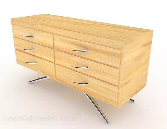 Yellow Wooden Tv Cabinet V13 3d model Yellow Wooden Tv Cabinet V13 3d model