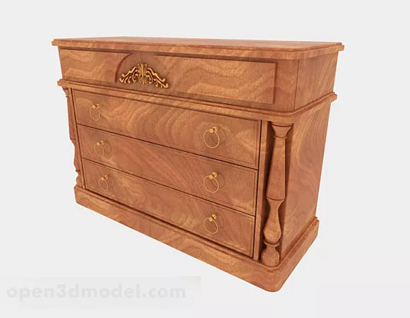 Yellow Wooden Porch Cabinet V3 3d model Yellow Wooden Porch Cabinet V3 3d model