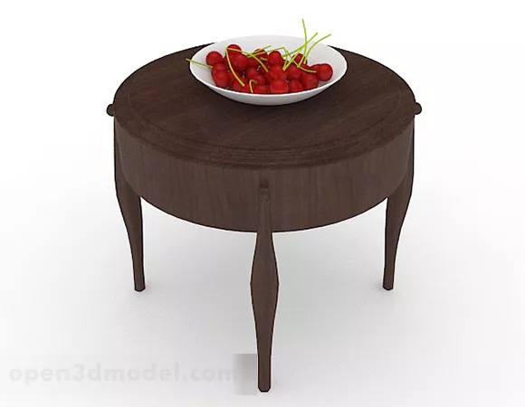 Brown Wooden Dining Table V4 3d model Brown Wooden Dining Table V4 3d model