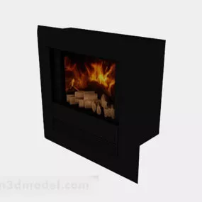 Black Fireplace V1 3d model