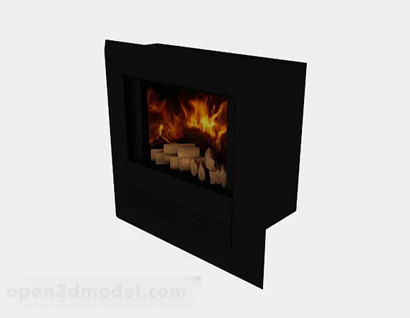 Black Fireplace V1 3d model Black Fireplace V1 3d model