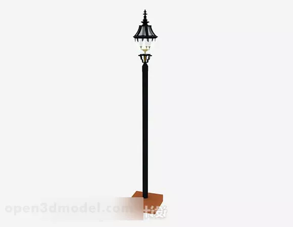 European Style Black Garden Lamp V1 3d model European Style Black Garden Lamp V1 3d model