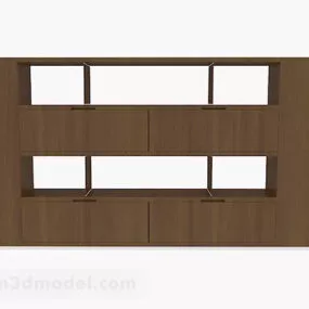 Brown Wooden Display Cabinet V2 3d model