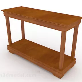 Brown Wooden Desk V11 3d model